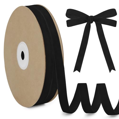 LEREATI Samtband Schwarz 10mm x 20m Geschenkband Samt Band Dekoband Ribbon Band, Bänder zum Geschenkverpackung Brautstrauß DIY Basteln Geburtstag Hochzeit Dekoration LEREATI Samtband Schwarz 10mm x 20m Geschenkband Samt Band Dekoband Ribbon Band, Bänder zum Geschenkverpackung Brautstrauß DIY Basteln Geburtstag Hochzeit Dekoration von LEREATI