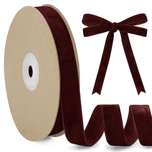 LEREATI Samtband Weinrot 15mm x 10m Geschenkband Samt Band Dekoband Ribbon Band, Bänder zum Geschenkverpackung Brautstrauß DIY Basteln Geburtstag Hochzeit Dekoration LEREATI Samtband Weinrot 15mm x 10m Geschenkband Samt Band Dekoband Ribbon Band, Bänder zum Geschenkverpackung Brautstrauß DIY Basteln Geburtstag Hochzeit Dekoration von LEREATI