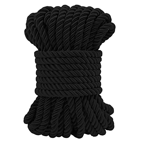 LEREATI Schwarz Polyester Kordel 7mm x 11m, 3-lagige Weiches Bastelseil Satin-Kordel-Besatz Dekorative gedrehte Makramee Schnur für DIY Handwerk Vorhang Krawatte Ehre Cord Geschenk Taschen LEREATI Schwarz Polyester Kordel 7mm x 11m, 3-lagige Weiches Bastelseil Satin-Kordel-Besatz Dekorative gedrehte Makramee Schnur für DIY Handwerk Vorhang Krawatte Ehre Cord Geschenk Taschen von LEREATI
