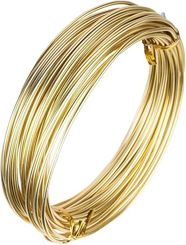 Basteldraht 2mm x 10 m, Aluminiumdraht Draht für Schmuck, Dekoteile, DIY-Skulpturen,gold von LERKNVOE