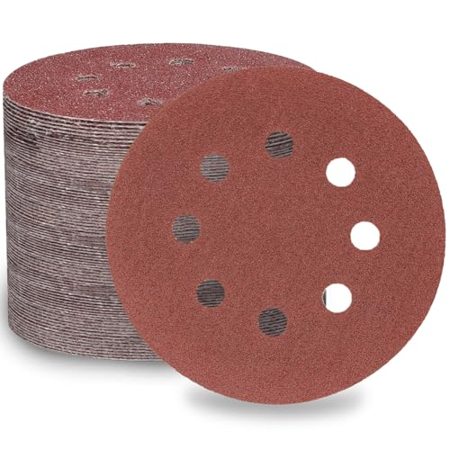 LESNIC 100 Körnung Schleifscheiben 100 Stück, 125mm 8 Löcher, 5 Zoll Klett-Schleifpapier Schleifscheiben mit Faserrückseite für Exzenterschleifer LESNIC 100 Körnung Schleifscheiben 100 Stück, 125mm 8 Löcher, 5 Zoll Klett-Schleifpapier Schleifscheiben mit Faserrückseite für Exzenterschleifer von LESNIC