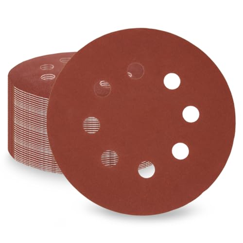 LESNIC 320 Körnung Schleifscheiben 100 Stück, 125mm 8 Löcher, 5 Zoll Klett-Schleifpapier Schleifscheiben mit Faserrückseite für Exzenterschleifer LESNIC 320 Körnung Schleifscheiben 100 Stück, 125mm 8 Löcher, 5 Zoll Klett-Schleifpapier Schleifscheiben mit Faserrückseite für Exzenterschleifer von LESNIC