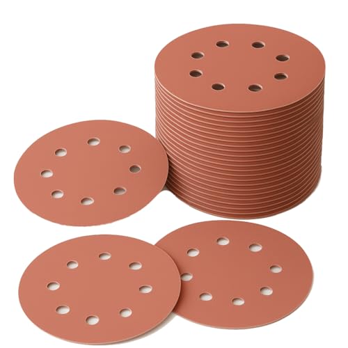 LESNIC 60 Körnung Schleifscheiben 50 Stück, 125mm Schnellwechselscheiben Klett-Schleifpapier für Elektroschleifer, Zuverlässige Haftung auf den Schleifgeräten von LESNIC