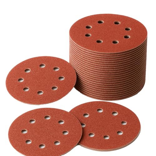 LESNIC 80 Körnung Schleifscheiben 50 Stück, 125mm Schnellwechselscheiben Klett-Schleifpapier für Elektroschleifer, Zuverlässige Haftung auf den Schleifgeräten von LESNIC