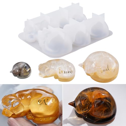LET'S RESIN Haustier Gedenkstatuen Harzformen, 3D Tier Epoxidharz Formen zum Konservieren von Tierhaaren und Asche von LET'S RESIN