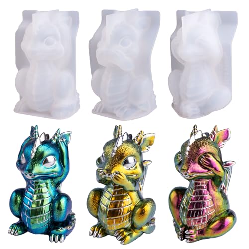 LET'S RESIN Epoxidharz Formen Drache, 3 Stück silikonform drache für DIY-Kunsthandwerk LET'S RESIN Epoxidharz Formen Drache, 3 Stück silikonform drache für DIY-Kunsthandwerk von LET'S RESIN