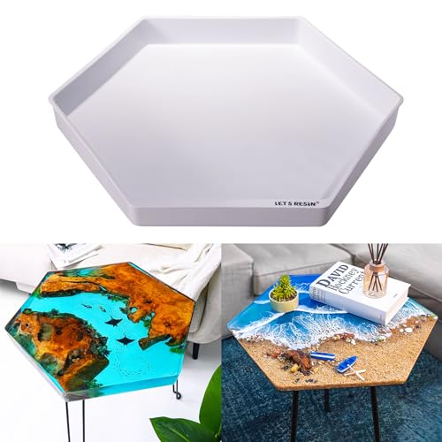 LET'S RESIN Harzformen ohne Versiegelung, wiederverwendbar, große Harz-Tischformen, 50 x 53 x 5 cm, Silikonformen für Epoxidharz, Fluss-Couchtisch, große Harz-Tablett, Charcuterie-Bretter von LET'S RESIN