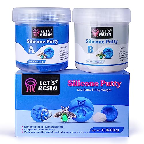 LET'S RESIN Silikonknete, 1LB/40A Silikonformenbausatz, 1:1 Mischungsverhältnis, für Silikonformen, Epoxidharz Formen, Seife LET'S RESIN Silikonknete, 1LB/40A Silikonformenbausatz, 1:1 Mischungsverhältnis, für Silikonformen, Epoxidharz Formen, Seife von LET'S RESIN