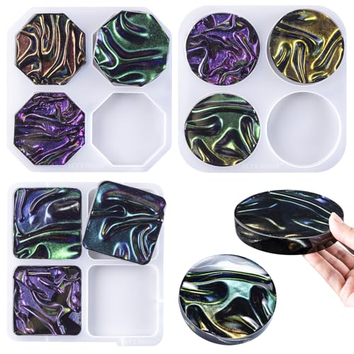LET'S RESIN Verbesserte tiefere und größere Untersetzer-Harzformen, 12 Mulden, Epoxidharz-Formen mit 3 runden quadratischen achteckigen Formen, Untersetzer-Formen für Epoxidharz, Tassenmatten, LET'S RESIN Verbesserte tiefere und größere Untersetzer-Harzformen, 12 Mulden, Epoxidharz-Formen mit 3 runden quadratischen achteckigen Formen, Untersetzer-Formen für Epoxidharz, Tassenmatten, von LET'S RESIN