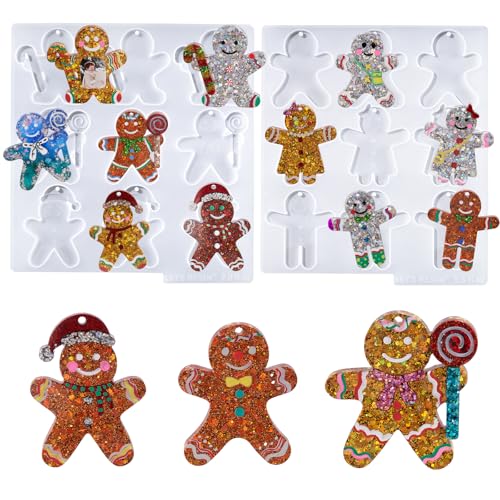 LET'S Resin 18 Mulden Weihnachtsharz-Formen, 6 Lebkuchenmuster, Weihnachtsdekoration, Kunstharzformen, Silikon, glänzende Silikonformen für Harzkunst, Baumschmuck, Urlaubsgeschenke, Schlüsselanhänger LET'S Resin 18 Mulden Weihnachtsharz-Formen, 6 Lebkuchenmuster, Weihnachtsdekoration, Kunstharzformen, Silikon, glänzende Silikonformen für Harzkunst, Baumschmuck, Urlaubsgeschenke, Schlüsselanhänger von LET'S RESIN