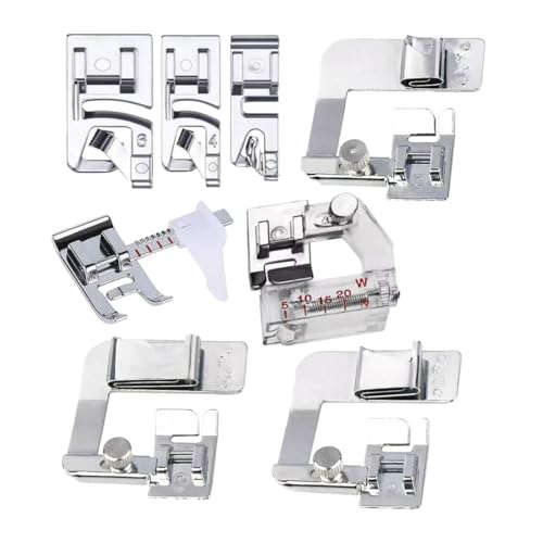LETAOSK 8Pcs Nähmaschine Rolled Saum Presser Fuß Kit Set Fit für Sänger Bruder Juki Janome Kenmore Babylock Elna Toyota von LETAOSK