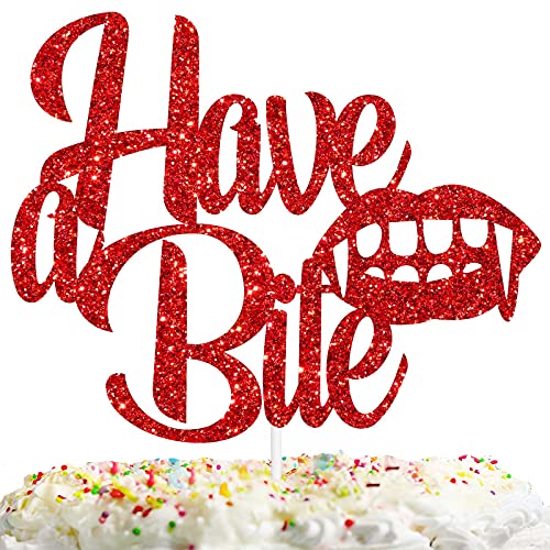 Rot Glitter Halloween Have a Bite Cake Topper Vampir Zombie Killer Fantasy Horror Thema Dekorationen Junge Mädchen Mann Frau Happy Birthday Party Decor Supplies Rot Glitter Halloween Have a Bite Cake Topper Vampir Zombie Killer Fantasy Horror Thema Dekorationen Junge Mädchen Mann Frau Happy Birthday Party Decor Supplies von LETLIMIT