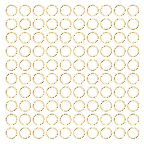 LETORIA 18 Karat vergoldete Binderinge, 3 mm, läuft nicht an, offene Binderinge für Schmuckherstellung und selbstgemachte Halsketten, Armbänder, Anhänger, Ohrringe, Charms und Schlüsselanhänger (1600 von LETORIA
