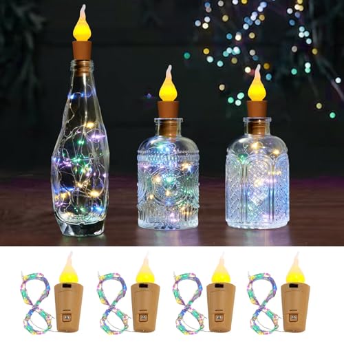 LETOUR Flaschenlichterkette Korken,4 Stück Korken Lichterkette 2M/20LEDs RGB Lichterkette Flaschen Lichterkette Flaschenkorken Flasche für Hochzeitsdeko Weihnachten Deko LETOUR Flaschenlichterkette Korken,4 Stück Korken Lichterkette 2M/20LEDs RGB Lichterkette Flaschen Lichterkette Flaschenkorken Flasche für Hochzeitsdeko Weihnachten Deko von LETOUR