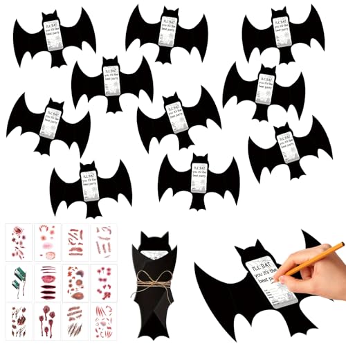LETTERASHQP 12 Stück Halloween Einladungskarten Fledermäuse Halloweeneinladungskarten kinder 3D Halloweenparty Einladung Halloween Einladungskarten LETTERASHQP 12 Stück Halloween Einladungskarten Fledermäuse Halloweeneinladungskarten kinder 3D Halloweenparty Einladung Halloween Einladungskarten von LETTERASHQP