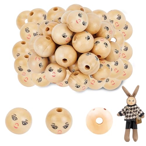LETTERASHQP 50 Stück Holzperlen mit Gesicht,Lächeln Gesicht Holzperle18mm für DIY Bastelarbeiten Dekorationen, Holzkugeln mit Gesicht Charme DIY Handwerk perlen für Kinder schmuck Machen zubehör LETTERASHQP 50 Stück Holzperlen mit Gesicht,Lächeln Gesicht Holzperle18mm für DIY Bastelarbeiten Dekorationen, Holzkugeln mit Gesicht Charme DIY Handwerk perlen für Kinder schmuck Machen zubehör von LETTERASHQP