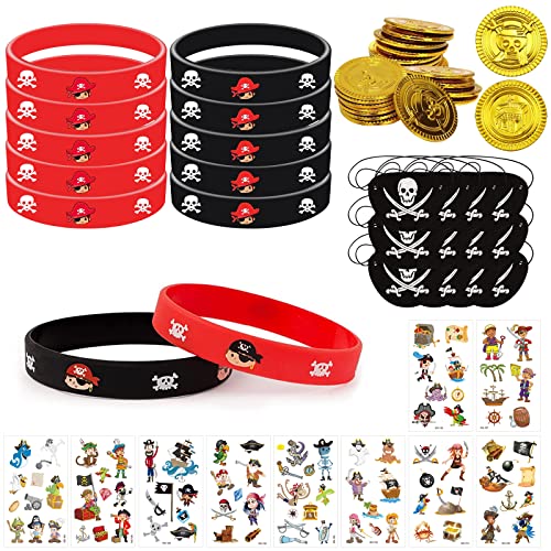 LETTERASHQP Piraten Kindergeburtstag Mitgebsel, 58 Stück Piraten Party Mitgebsel mit Piratenmünzen Piraten Silikonarmband Kinder Piraten Augenklappe Tattoos für Kindergeburtstag Gastgeschenk LETTERASHQP Piraten Kindergeburtstag Mitgebsel, 58 Stück Piraten Party Mitgebsel mit Piratenmünzen Piraten Silikonarmband Kinder Piraten Augenklappe Tattoos für Kindergeburtstag Gastgeschenk von LETTERASHQP