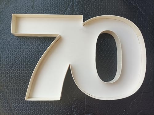 Befüllbares Zahlenfeld 70, befüllbare Buchstaben und Formen aus Holz von LETTERFAN