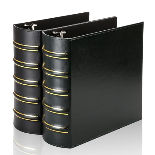 LETVPVOW Klassische 3-Ringbücher 7,6 cm, professionelles 3-Ringbuch aus Leder, 3-Ringbuch für 21,6 x 27,9 cm, D-Ringbücher für Zuhause, Schule und Büro, 2 Stück LETVPVOW Klassische 3-Ringbücher 7,6 cm, professionelles 3-Ringbuch aus Leder, 3-Ringbuch für 21,6 x 27,9 cm, D-Ringbücher für Zuhause, Schule und Büro, 2 Stück von LETVPVOW