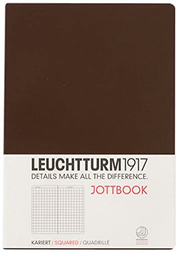 LEUCHTTURM1917 341552 Jottbook, Notizheft, Medium (A5), Schokolade, Kariert von LEUCHTTURM1917