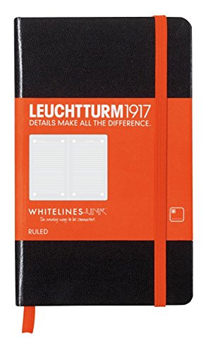 Leuchtturm1917 345622 Notizbuch Pocket (A6, Whitelines Link, Lineatur: liniert, weitere Formate und Lineaturen auswählbar) 185 nummerierte Seiten von LEUCHTTURM1917