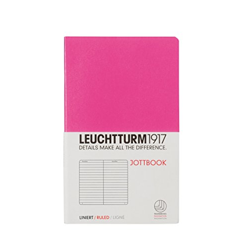 LEUCHTTURM1917 349325 Jottbook, Notizheft, Pocket (A6), New Pink, Liniert von LEUCHTTURM1917