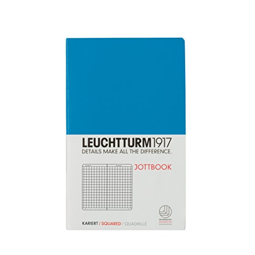 LEUCHTTURM1917 349338 Jottbook, Notizheft, Pocket (A6), Azur, Kariert von LEUCHTTURM1917
