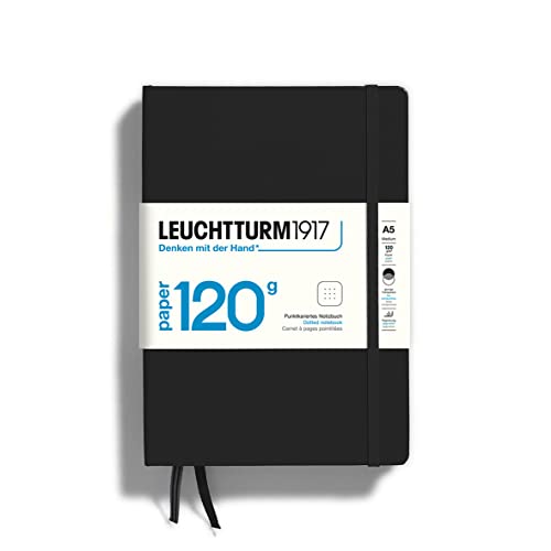 LEUCHTTURM1917 363533 Notizbuch Medium (A5) 120 g/m² Paper Edition, Hardcover, 203 nummerierte Seiten, Schwarz, dotted von LEUCHTTURM1917
