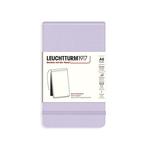 LEUCHTTURM1917 368161 Notizblock Pocket (A6), Hardcover, 184 nummerierte Seiten, Lilac, Blanko von LEUCHTTURM1917