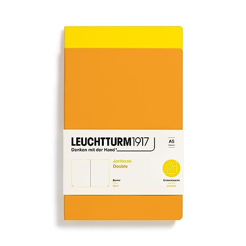 LEUCHTTURM1917 368177 Jottbook (A5), 59 nummerierte Seiten, Blanko, Zitrone und Rising Sun, im Doppelpack von LEUCHTTURM1917