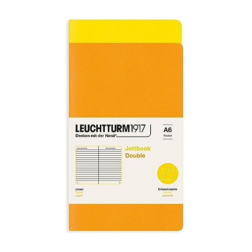 LEUCHTTURM1917 368194 Jottbook (A6), 59 nummerierte Seiten, Liniert, Zitrone und Rising Sun, im Doppelpack von LEUCHTTURM1917