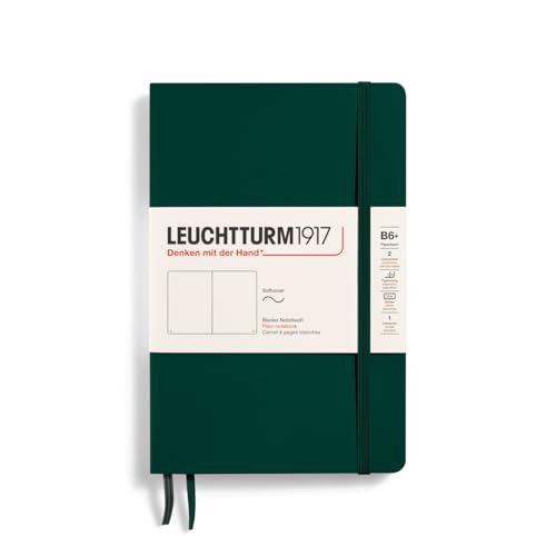 LEUCHTTURM1917 370317 Notizbuch Paperback (B6+), Softcover, 123 nummerierte Seiten, Forest Green, Blanko von LEUCHTTURM1917