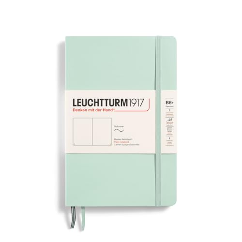 LEUCHTTURM1917 370320 Notizbuch Paperback (B6+), Softcover, 123 nummerierte Seiten, Mint Green, Blanko von LEUCHTTURM1917