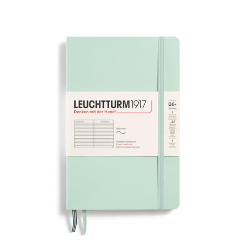 LEUCHTTURM1917 370322 Notizbuch Paperback (B6+), Softcover, 123 nummerierte Seiten, Mint Green, Liniert von LEUCHTTURM1917