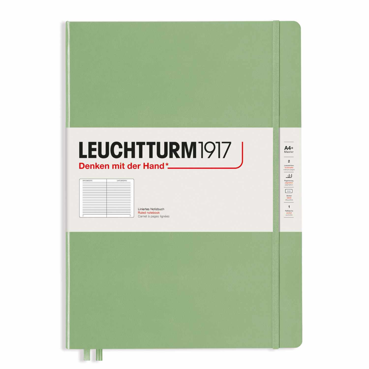LEUCHTTURM1917 Notizbuch Master Slim liniert Hardcover A4+ Salbei von LEUCHTTURM1917