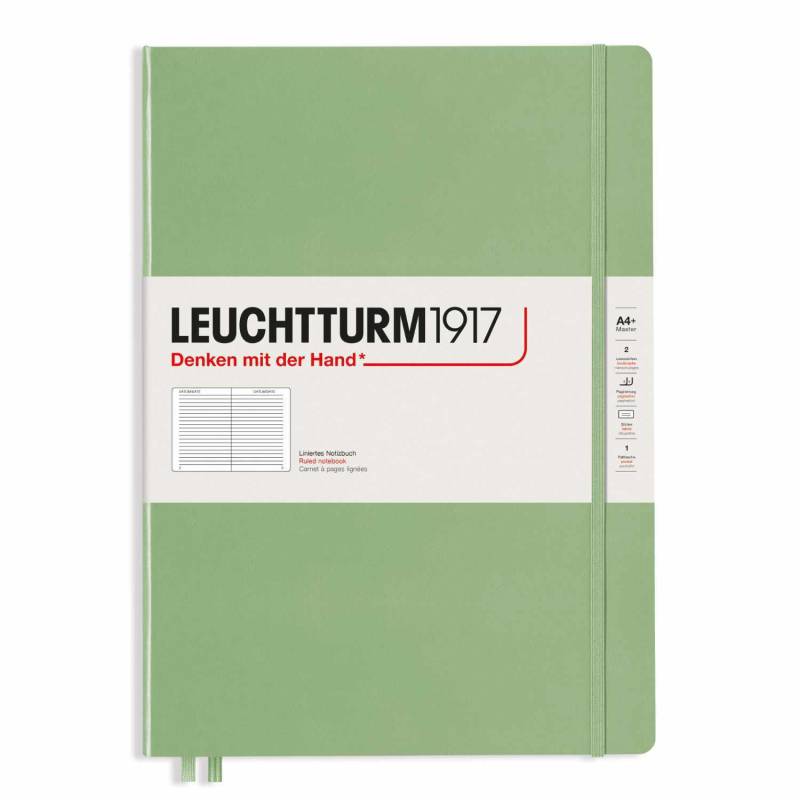 LEUCHTTURM1917 Notizbuch Master Slim liniert Hardcover A4+ Salbei von LEUCHTTURM1917