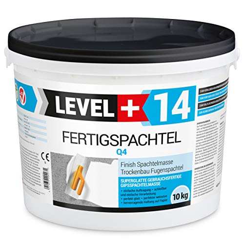 10 kg Fertigspachtel Spachtelmasse Glättspachtel Fugenspachtel reinweiss Weiß RM14 von LEVEL PLUS