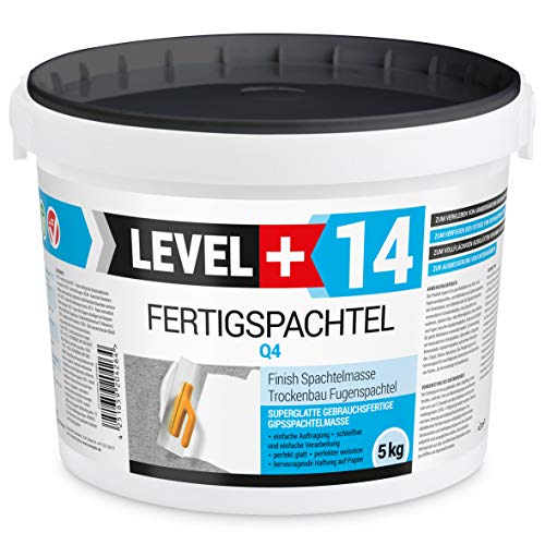 5 kg Fertigspachtel Spachtelmasse Glättspachtel Fugenspachtel reinweiss Weiß RM14 von LEVEL PLUS