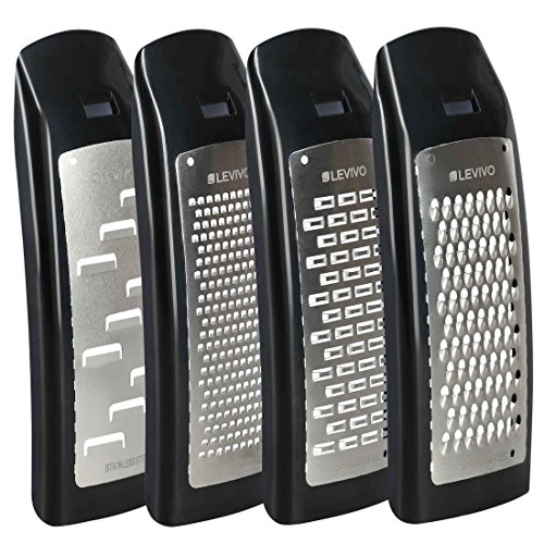 Levivo Erweiterungs-Set für Käsereibe, 4-Tlg. , Edelstahl, Schwarz, 7.5 x 5.5 x 16.5 cm, 4-Einheiten Levivo Erweiterungs-Set für Käsereibe, 4-Tlg. , Edelstahl, Schwarz, 7.5 x 5.5 x 16.5 cm, 4-Einheiten von LEVIVO