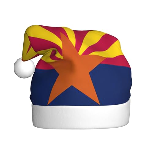 LEVNDIEJ Arizona-Flagge, Weihnachtsmannmütze, Erwachsene, Weihnachtsmütze, Feiertag für Unisex, Weihnachtsmütze für Neujahrsparty von LEVNDIEJ