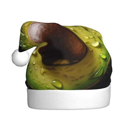 LEVNDIEJ Avocado-Weihnachtsmannmütze, Erwachsene, Weihnachtsmütze, Feiertag für Unisex, Weihnachtsmütze für Neujahrsparty von LEVNDIEJ