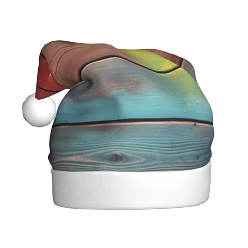 LEVNDIEJ Bunte Weihnachtsmannmützen aus Holz für Erwachsene, Weihnachtsmütze, Urlaub für Unisex, Weihnachtsmütze für Neujahrsparty von LEVNDIEJ