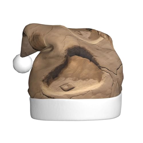 LEVNDIEJ Dinosaurier-Fußabdrücke 03 Weihnachtsmannmütze, Erwachsene, Weihnachtsmütze, Urlaub für Unisex, Weihnachtsmütze für Neujahrsparty von LEVNDIEJ