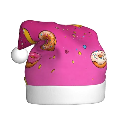 LEVNDIEJ Donut-Weihnachtsmannmütze, Erwachsene, Weihnachtsmütze, Feiertag für Unisex, Weihnachtsmütze für Neujahr, festliche Party von LEVNDIEJ