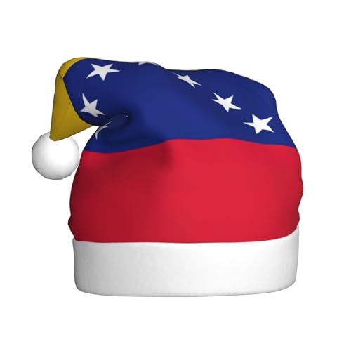 LEVNDIEJ Flagge von Venezuela, Weihnachtsmannmütze, Erwachsene, Weihnachtsmütze, Feiertag für Unisex, Weihnachtsmütze für Neujahrsparty von LEVNDIEJ
