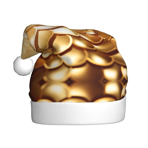 LEVNDIEJ Goldene Meerjungfrauenschuppen-Weihnachtsmannmütze, Erwachsene, Weihnachtsmütze, Urlaub für Unisex, Weihnachtsmütze für Neujahrsparty von LEVNDIEJ