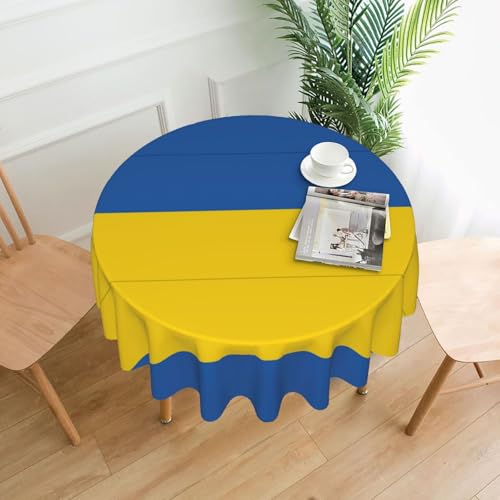 LEVNDIEJ Runde Tischdecke mit Flagge der Ukraine, für drinnen und draußen, Picknick-Tischdecke, Küche, Terrasse, Party von LEVNDIEJ