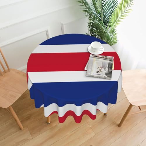 LEVNDIEJ Runde Tischdecke mit Flagge von Costa Rica, für drinnen und draußen, Picknick-Tischdecke, Küche, Terrasse, Party von LEVNDIEJ