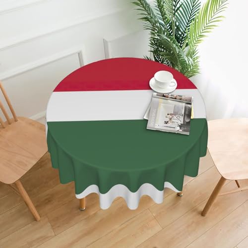 LEVNDIEJ Runde Tischdecke mit Flagge von Ungarn, für drinnen und draußen, Picknick-Tischdecke, Küche, Terrasse, Party von LEVNDIEJ