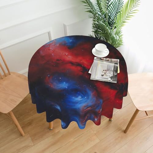LEVNDIEJ Runde Tischdecke mit Galaxie-Druck, für drinnen und draußen, Picknick-Tischdecke, Küche, Terrasse, Party von LEVNDIEJ